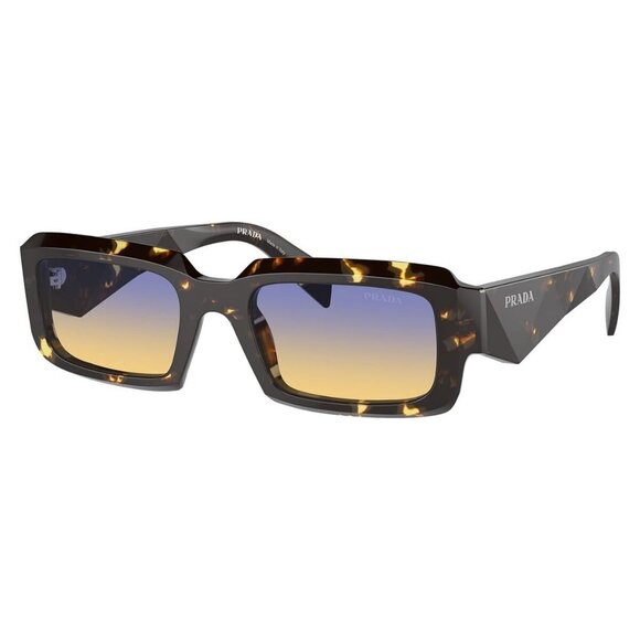 New PRADA Black Rectangle PR 27ZS 16O-50E Sunglasses Women - Picture 1 of 6